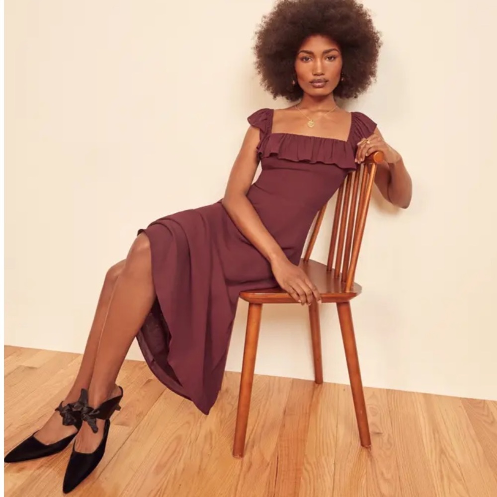 Reformation Colette Dress size 10 in plum